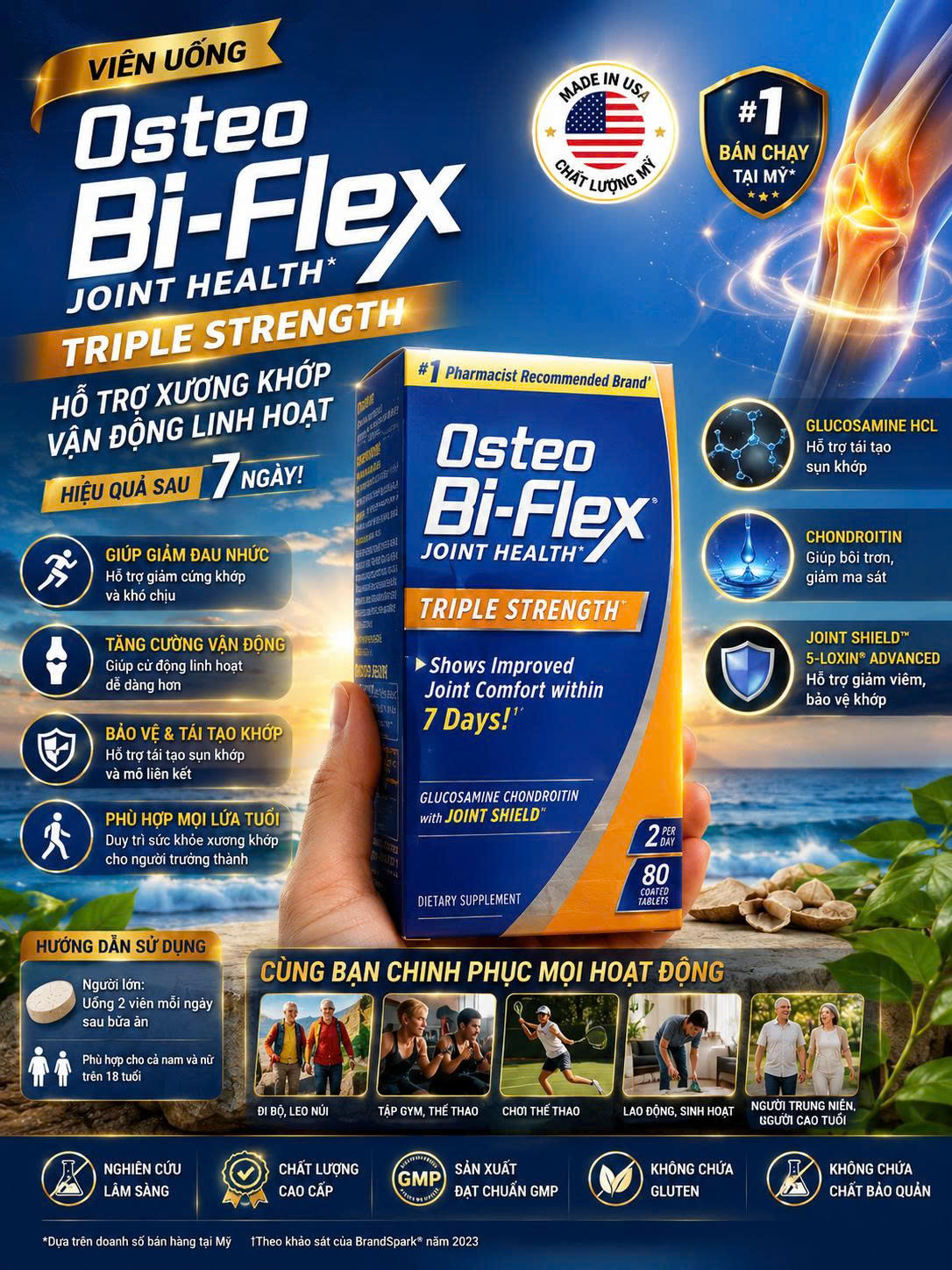 Osteo Bi Flex 80 viên-glucosamine chondroitin