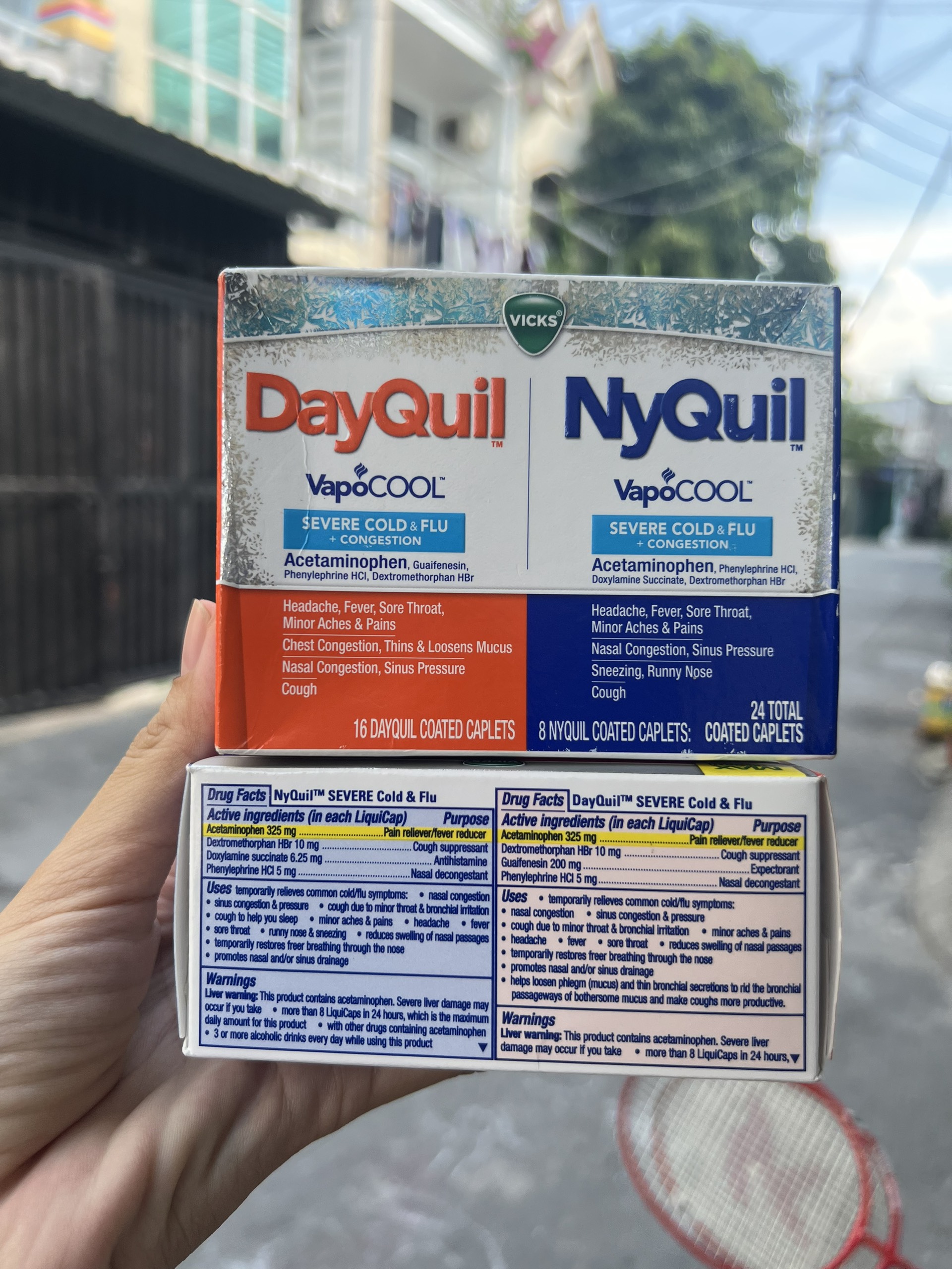 [HÀNG MỸ] 24 viên giảm c ảm cú m Vicks DayQuil NyQuil VapoCool Severe Cold & Flu + Congestion