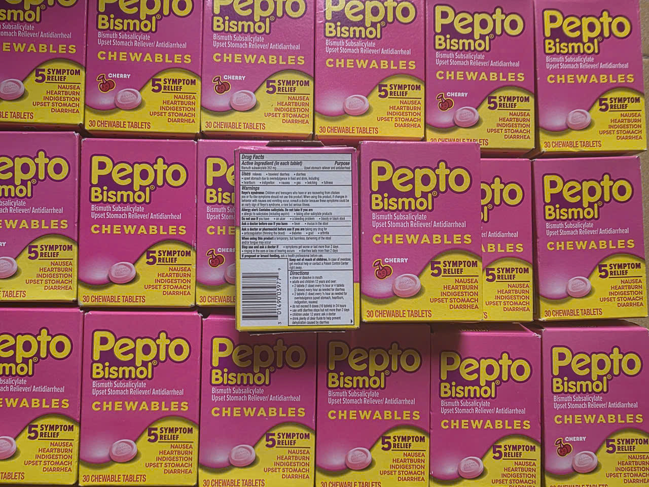 VIÊN NHAI HỖ TRỢ TIÊU HÓA, TRỊ ĐAU DẠ DÀY PEPTO-BISMOL CHEWABLES VỊ ANH ĐÀO (CHERRY) HỘP 30 VIÊN CỦA MỸ