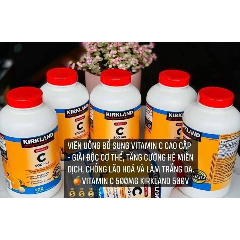 Kẹo Ngậm Vitamin C Kirkland Signature Chewable C 500mg – Hộp 500 Viên