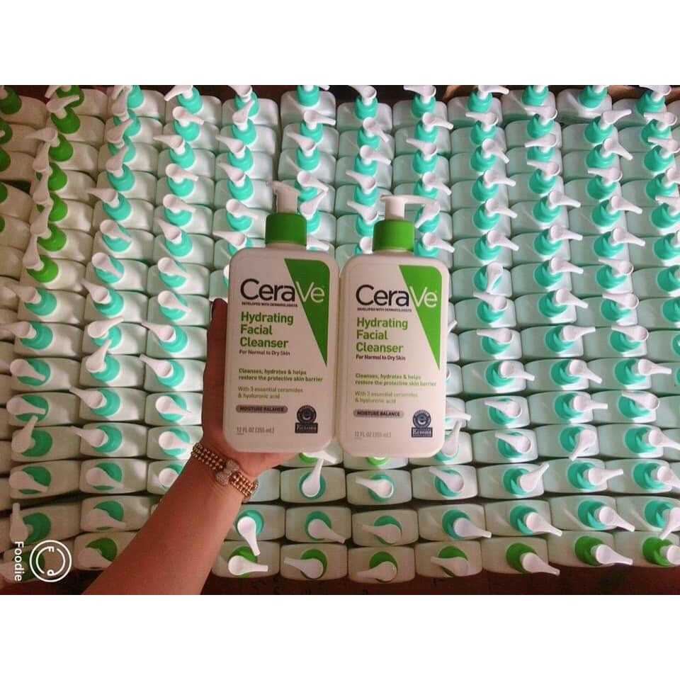 Sữa Rửa Mặt CeraVe Foaming Facial Cleanser Màu Xanh Ngọc dành cho da dầu/ thiên dầu - 355ml -mỹ Sữa Rửa Mặt CeraVe Foaming Facial Cleanser Màu Xanh Ngọc dành cho da dầu/ thiên dầu - 355ml -mỹ