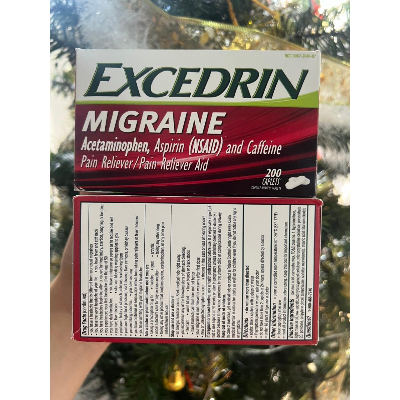 Hộp Excedrin Migraine 200 viên của Mỹ giảm đau đầu