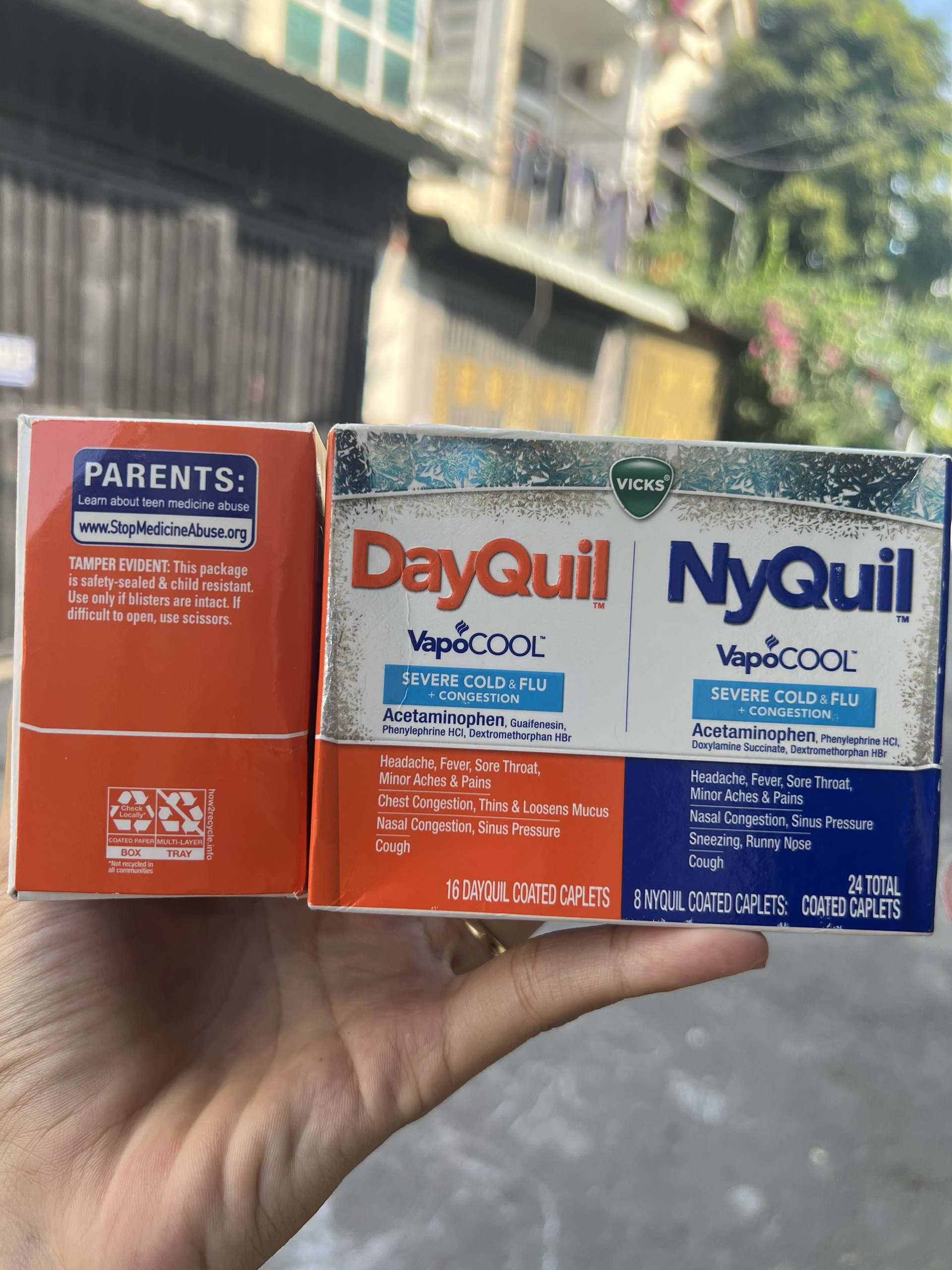 [HÀNG MỸ] 24 viên giảm c ảm cú m Vicks DayQuil NyQuil VapoCool Severe Cold & Flu + Congestion