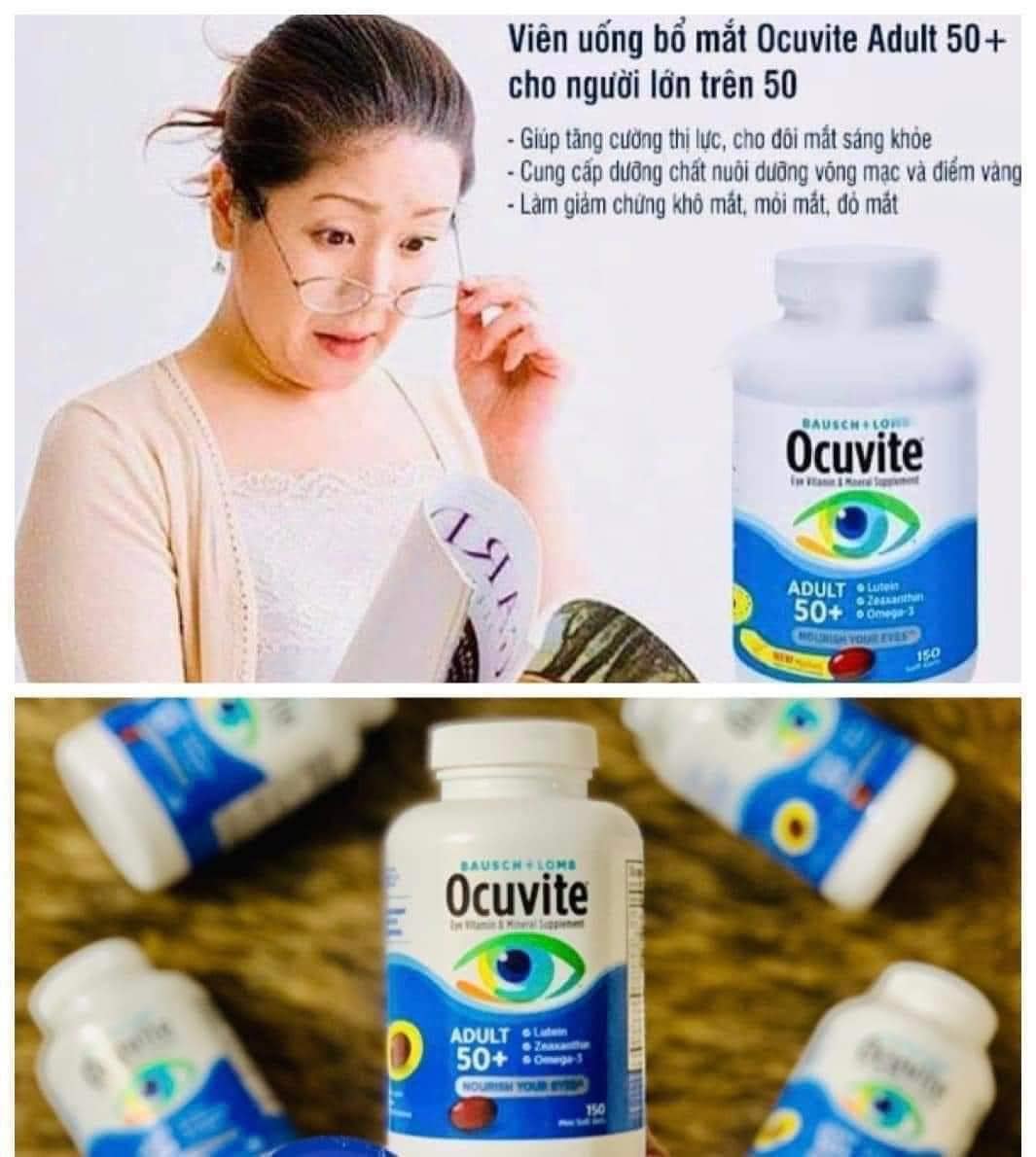 Viên Uống Bổ Mắt Ocuvite Lutein 150 viên của Mỹ dành cho người trên 50 tuổi