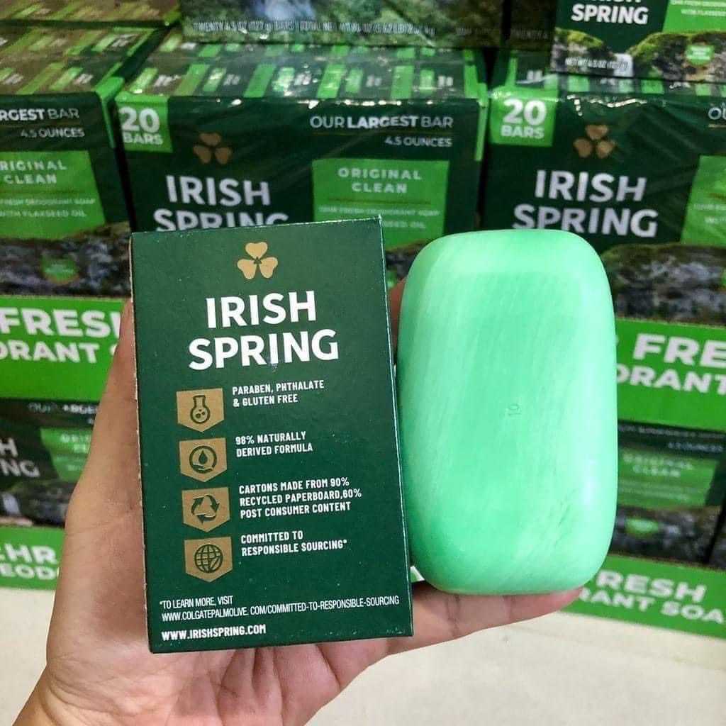 Mẫu Mới Xà Phòng Xà Bông Tắm Irish Spring Mỹ 113g Thơm Sạch, Mịn Da