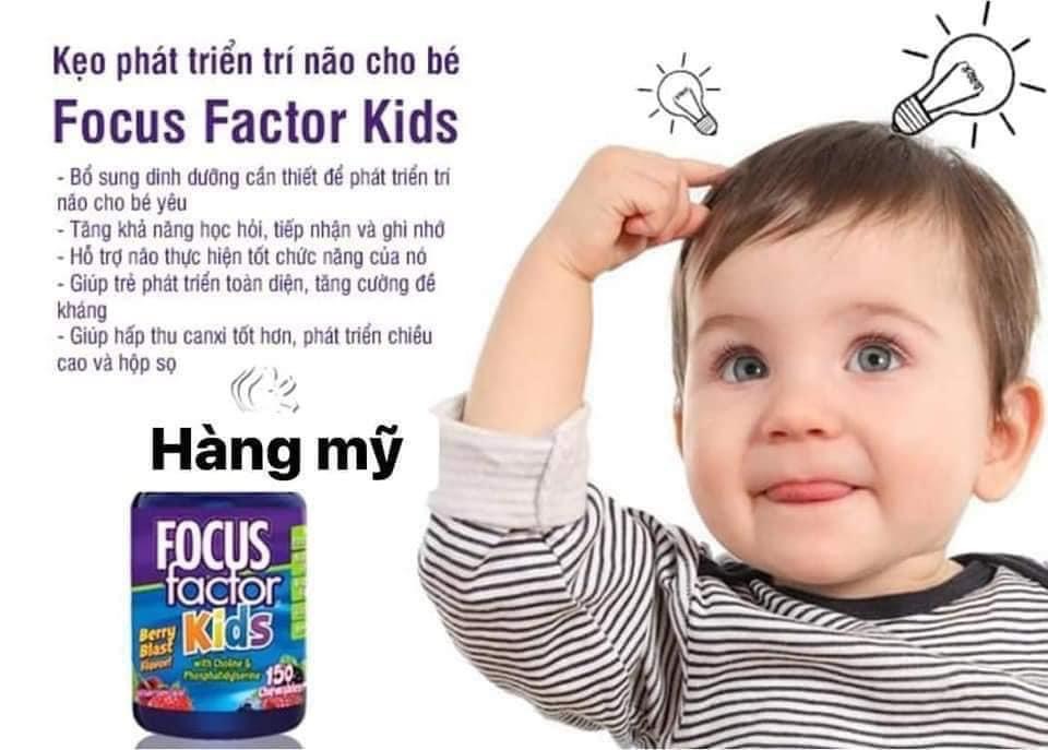 [Chính Hãng] Kẹo Nhai Hỗ Trợ Trí Não Cho Bé Focus Factor Fof Kids 150 Viên Của Mỹ