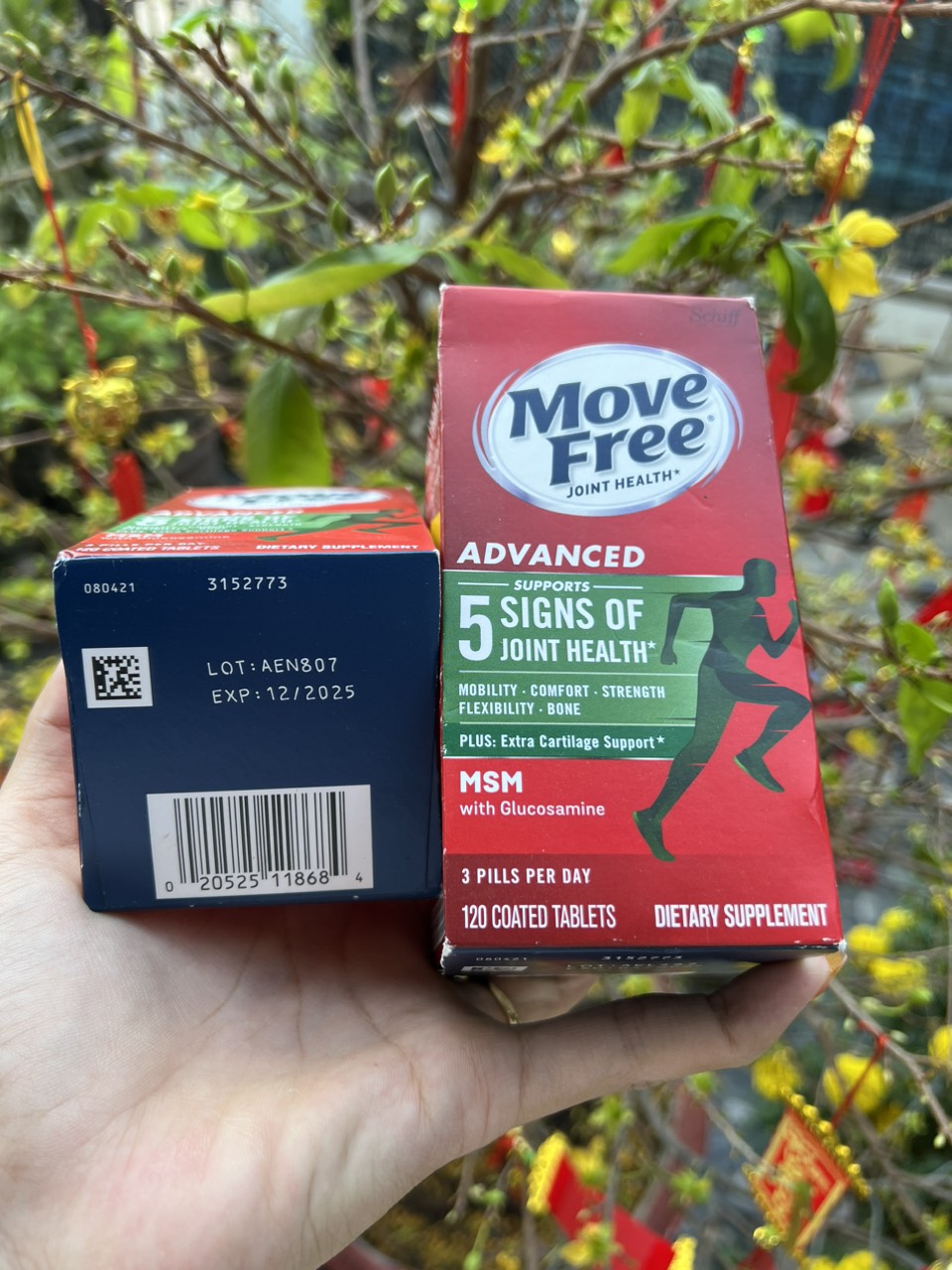 Mẫu mới Move Free Advanced Plus MSM Glucosamine Chondroitin120 viên chính hãng Mỹ