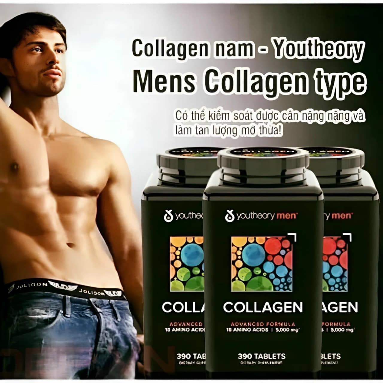 Collagen men youtheory 390 viên date như hình
