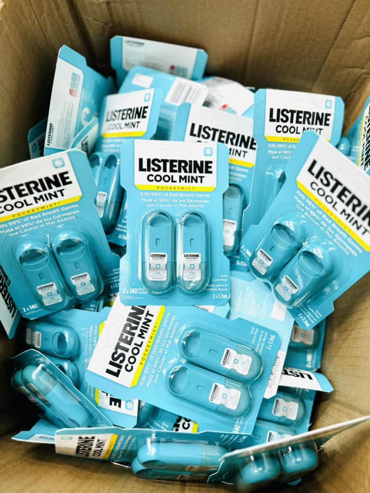 [Hàng Mỹ] Xịt Thơm Miệng Listerine Pocketmist (vỉ 2 chai x 7,7ml)