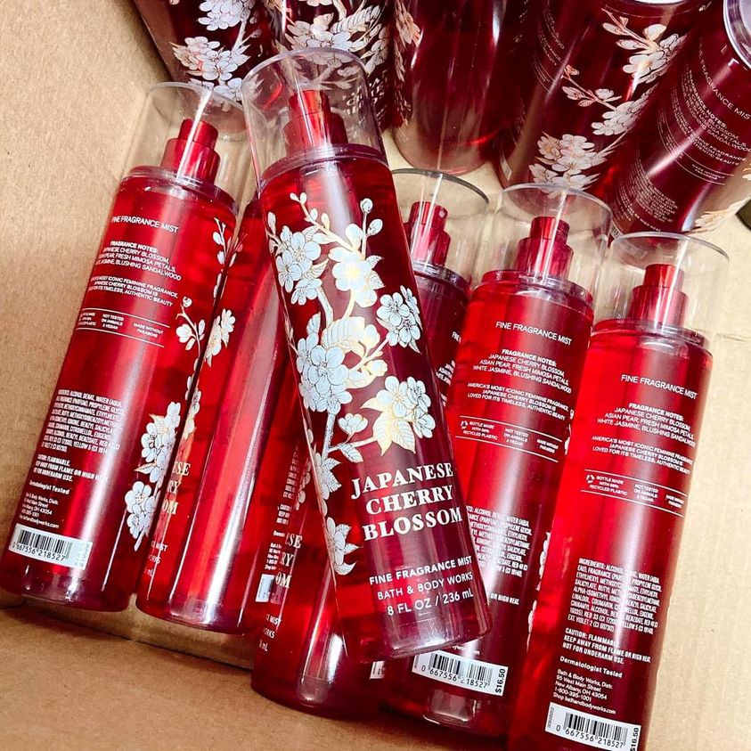 Xịt thơm body Japanese Cherry Blossom hương nồng nàn tươi tắn - Bath And Body Works 236ml - Chính hãng Mỹ