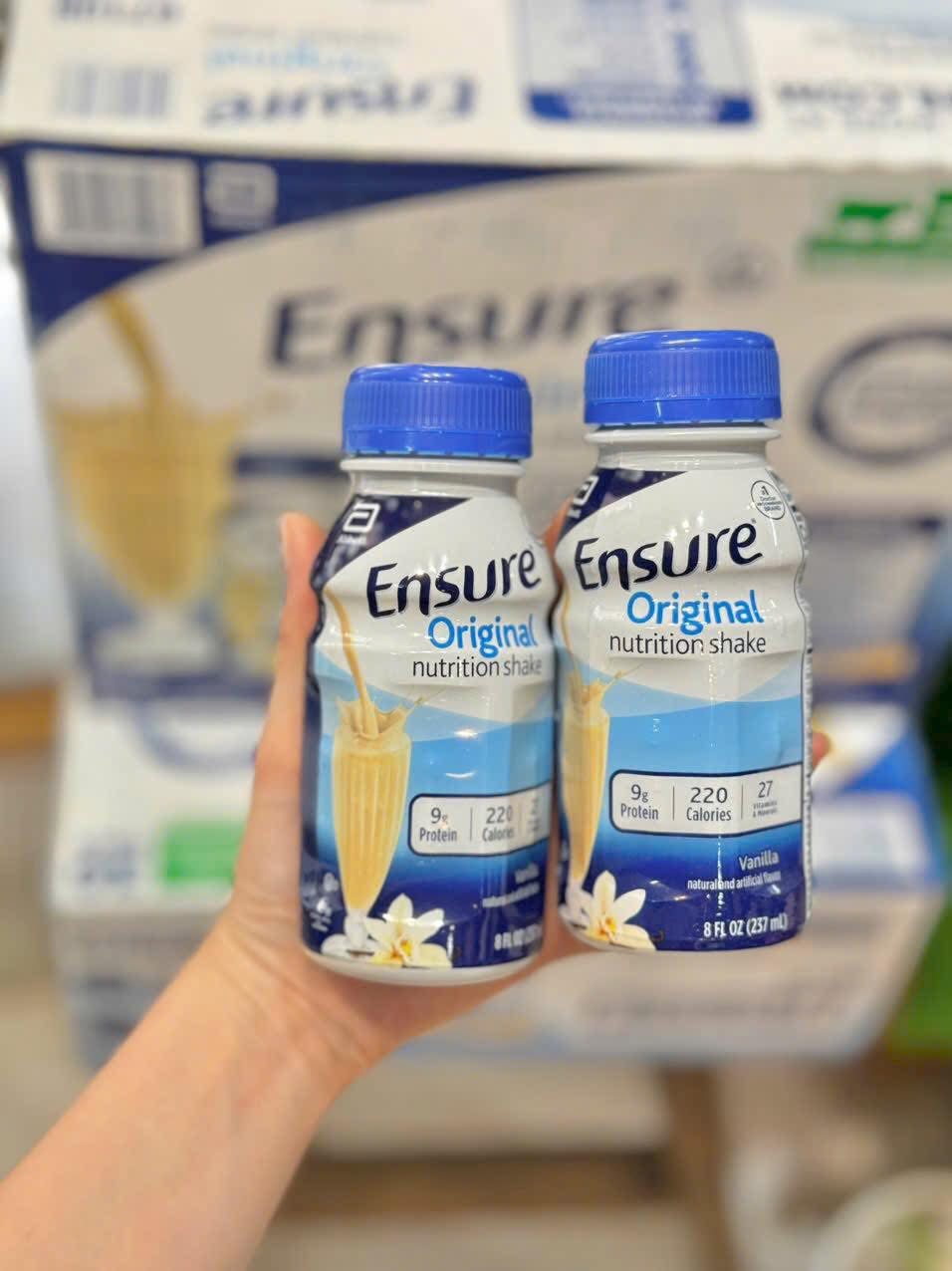 Thùng 16 chai Sữa nước dinh dưỡng Ensure Original hương vị Vanilla nhập khẩu từ Mỹ