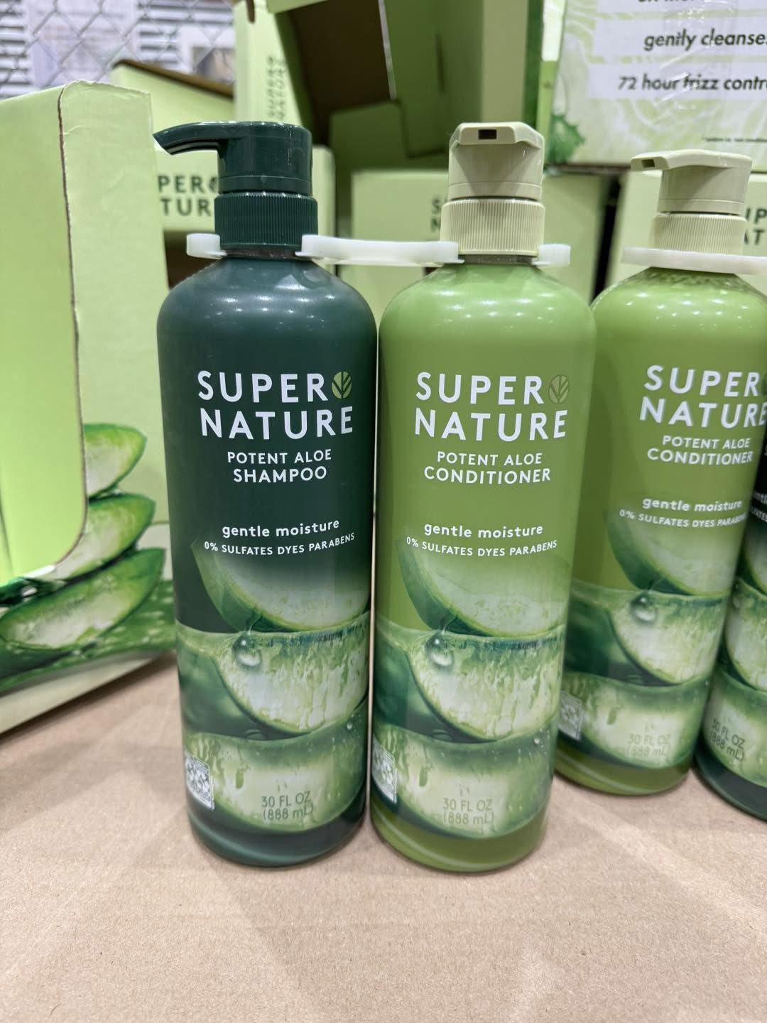[CHÍNH HÃNG MỸ] Bộ Đôi Gội Xả Super Nature Potent Aloe – Chiết Xuất Nha Đam Thiên Nhiên Nuôi Dưỡng Tóc Chắc Khỏe (888ml/Chai)