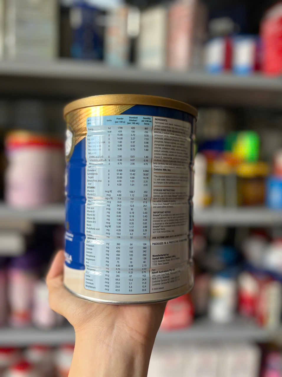Sữa bột Ensure Úc 850G date 4/2026  (Cam kết hàng chuẩn)