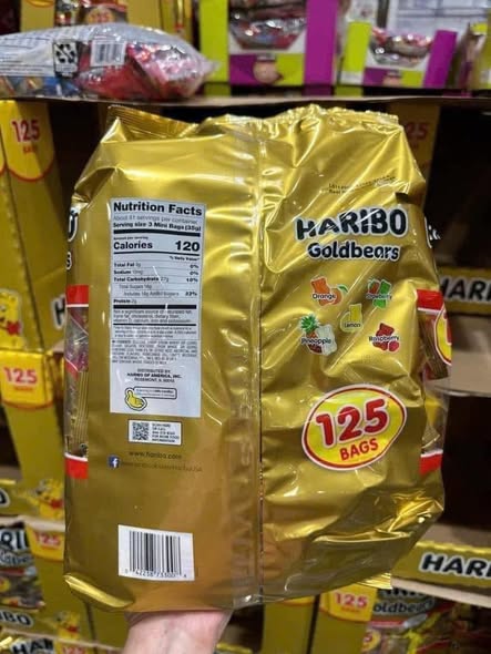 BỊCH LỚN DATE XA HÀNG USA - KẸO DẺO HARIBO GOLDBEARS 125 gói 1.42kg