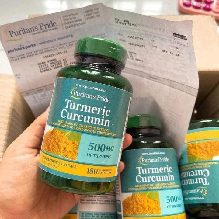 VIÊN UỐNG TINH CHẤT NGHỆ PURITAN'S PRIDE TURMERIC CURCUMIN 500MG 180 VIÊN CỦA MỸ