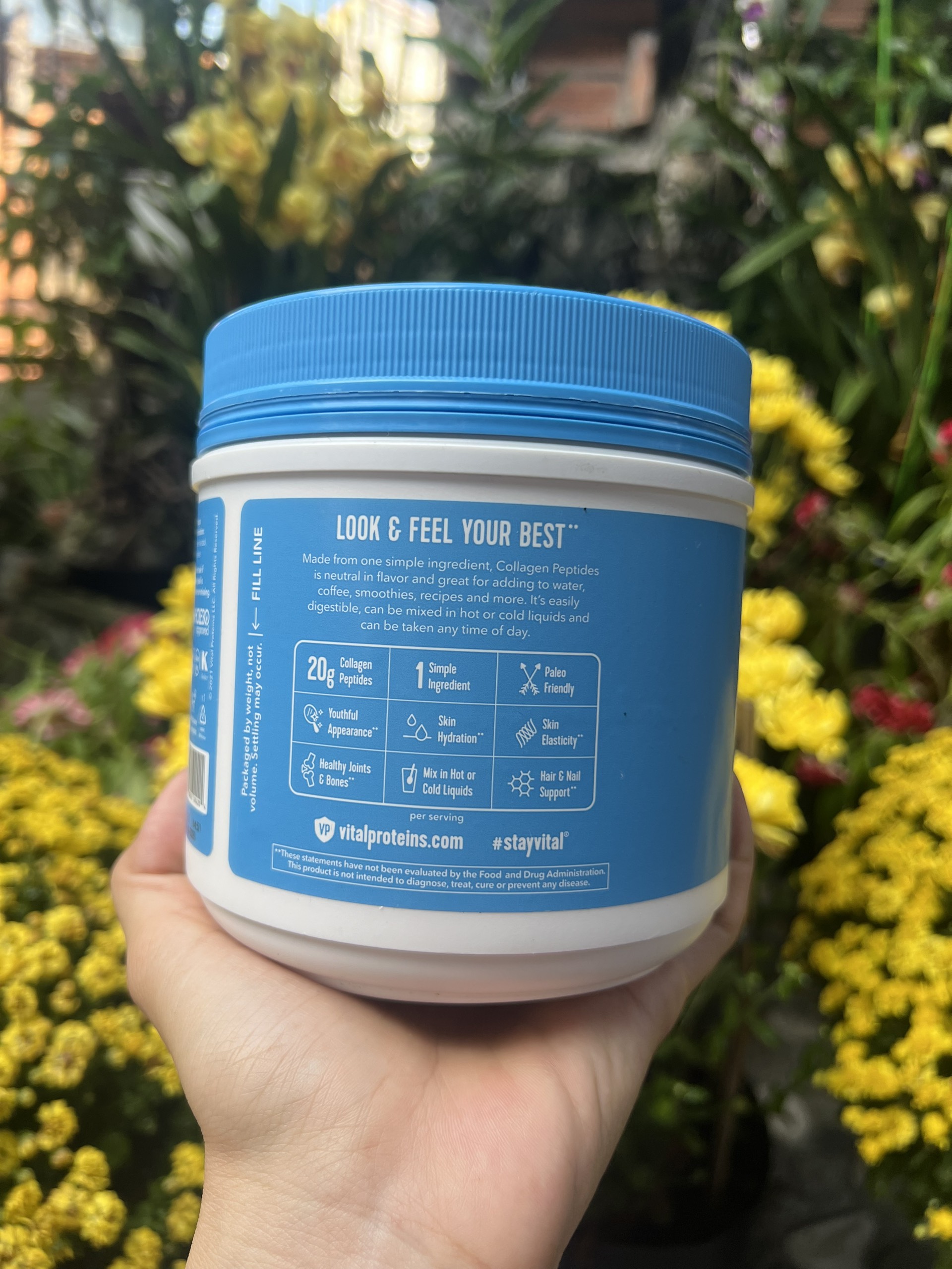 Collagen bột thủy phân vital proteins collagen peptides 405g mỹ