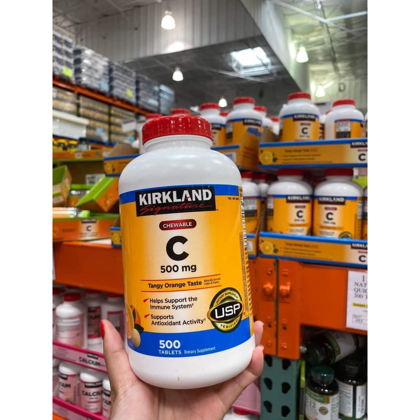 Kẹo ngậm bổ sung Vitamin C Kirkland Signature Vitamin C 500mg 500 viên