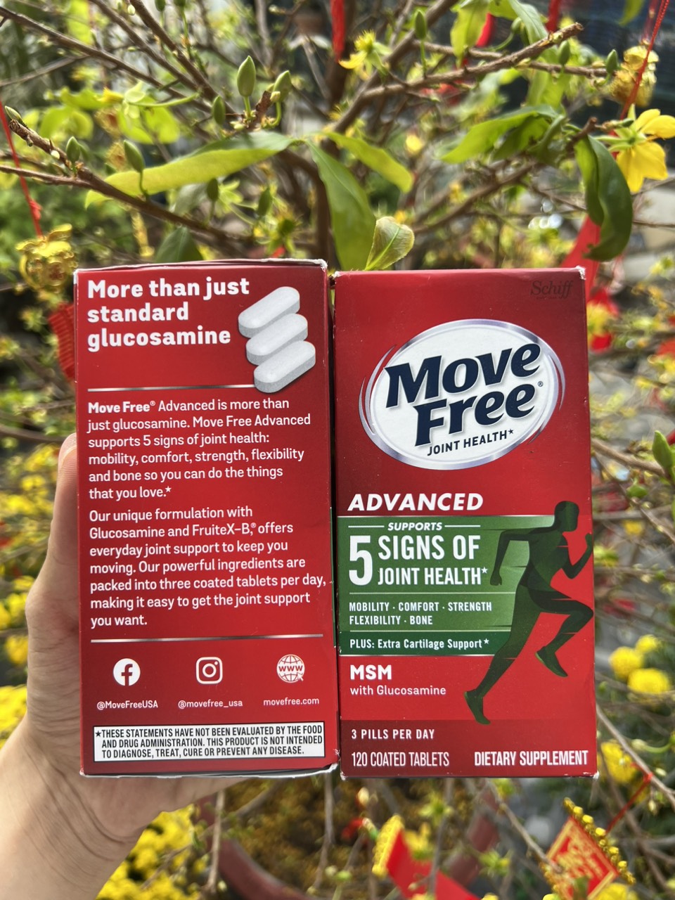Mẫu mới Move Free Advanced Plus MSM Glucosamine Chondroitin120 viên chính hãng Mỹ