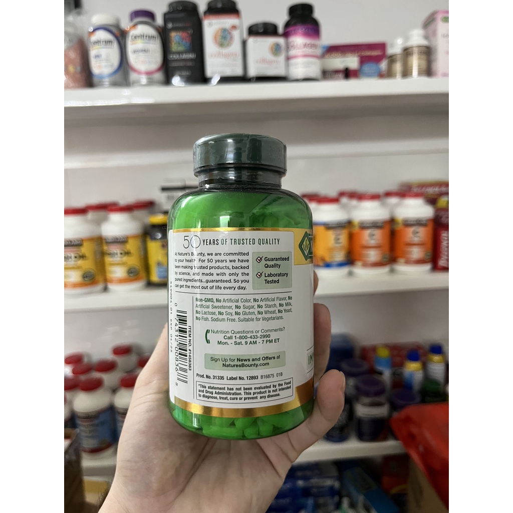 Viên Uống Bổ Sung Kẽm Nature's Bounty Zinc 50mg – Hộp 400 Viên
