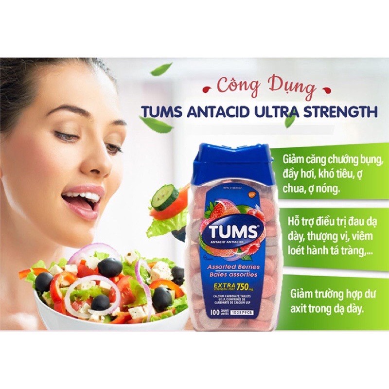 [HCM]Kẹo Ngậm Tums 100 Viên