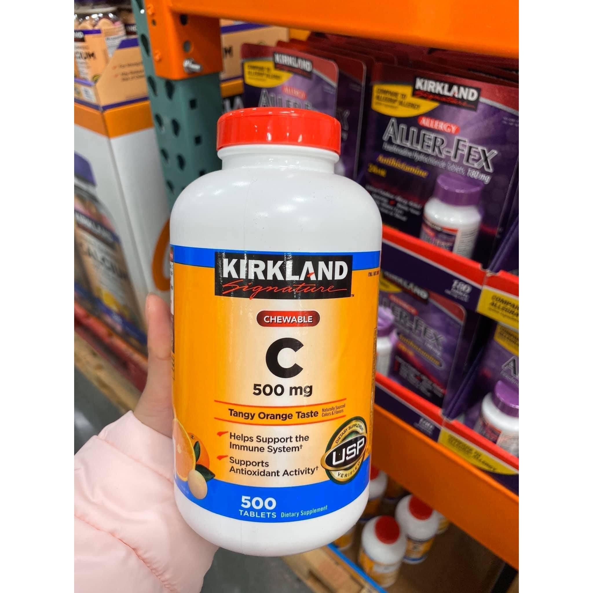 Kẹo ngậm bổ sung Vitamin C Kirkland Signature Vitamin C 500mg 500 viên
