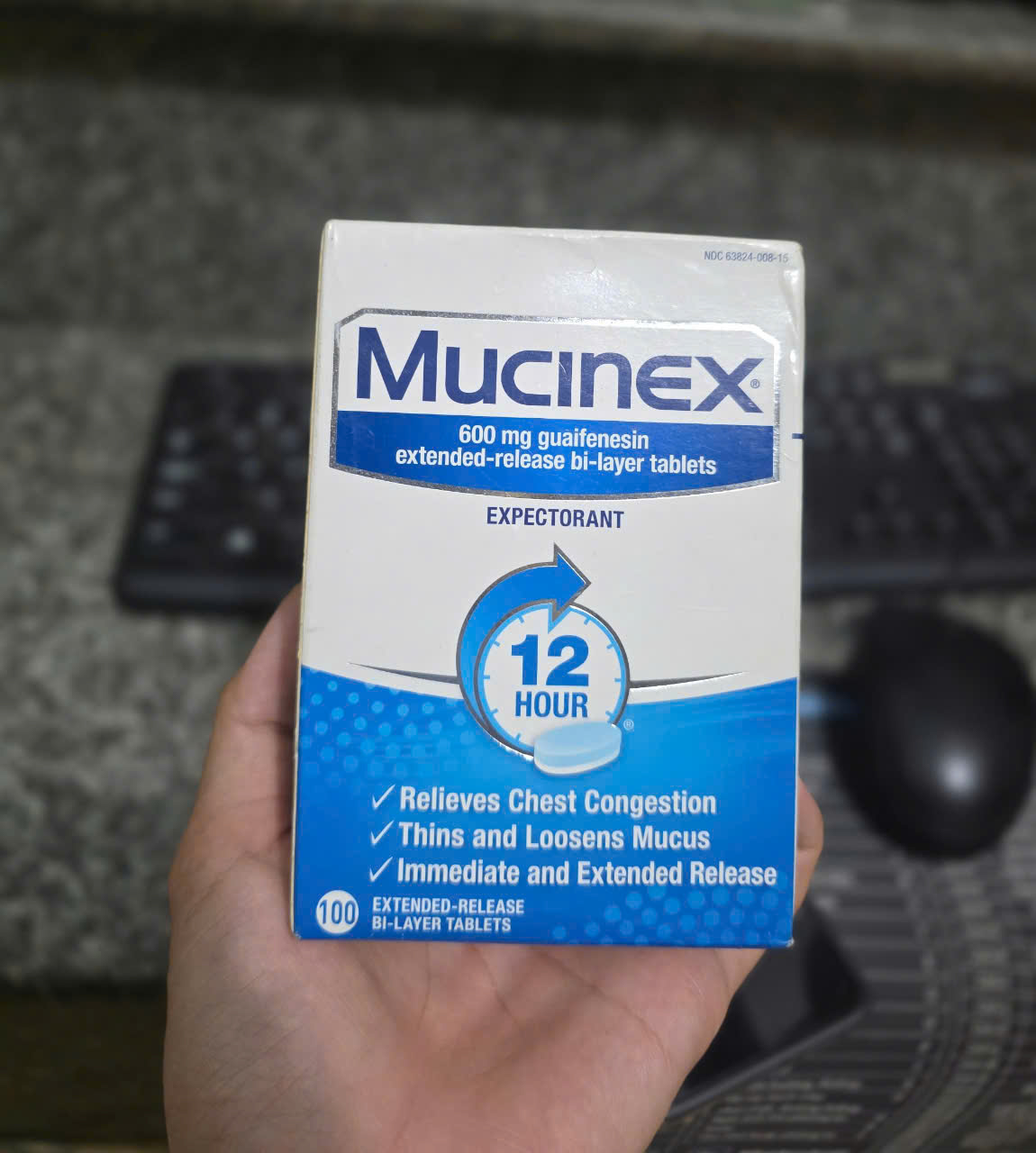 💙 VIÊN UỐNG LONG ĐỜM, GIẢM TẮC NGHẼN NGỰC MUCINEX EXTENDED-RELEASE 600MG HỘP 100 VIÊN CỦA MỸ