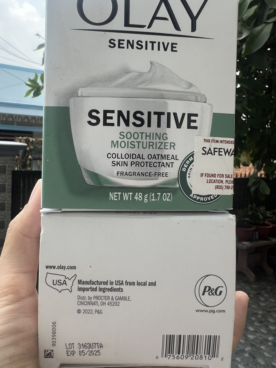HÀNG Mỹ KEM DƯỠNG ẨM OLAY SENSITIVE SKIN RELIEF ECZEMA THERAPY SKIN RELIEF CREAM 48G