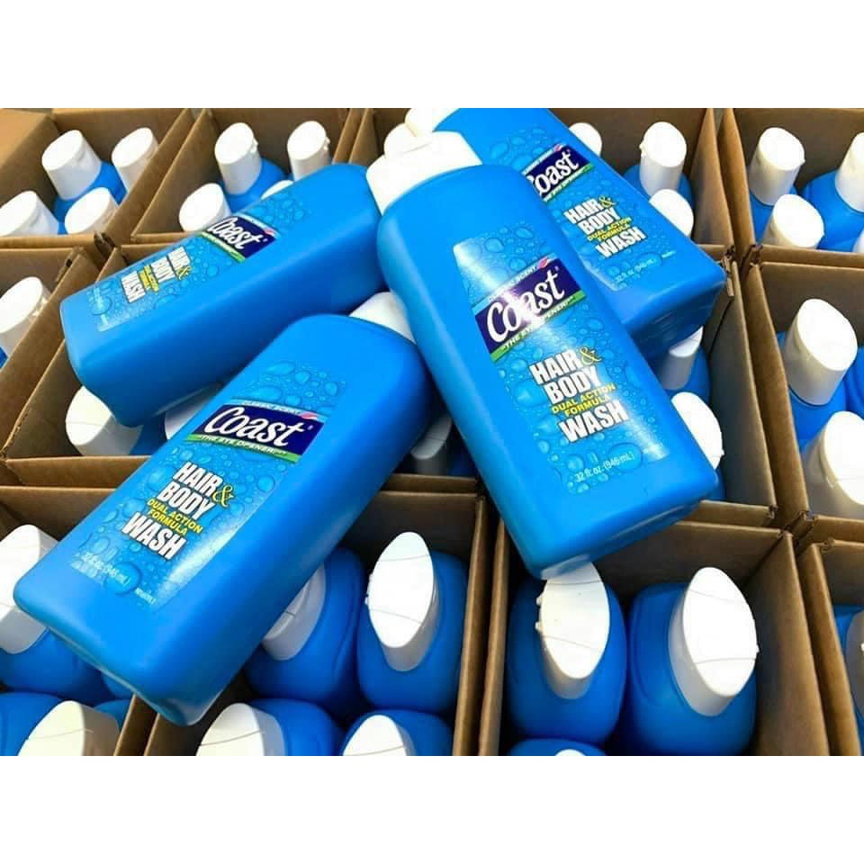 Sữa Tắm Gội cho Nam Coast Hair & Body 946ml có vòi và ko vòi của Mỹ