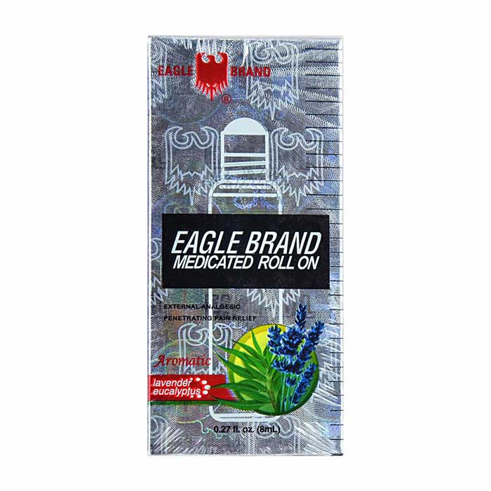 Dầu Gió Dạng Lăn Eagle Brand Medicated Oil Roll On Hương Lavender & Eucalyptus (Chai 8ml)