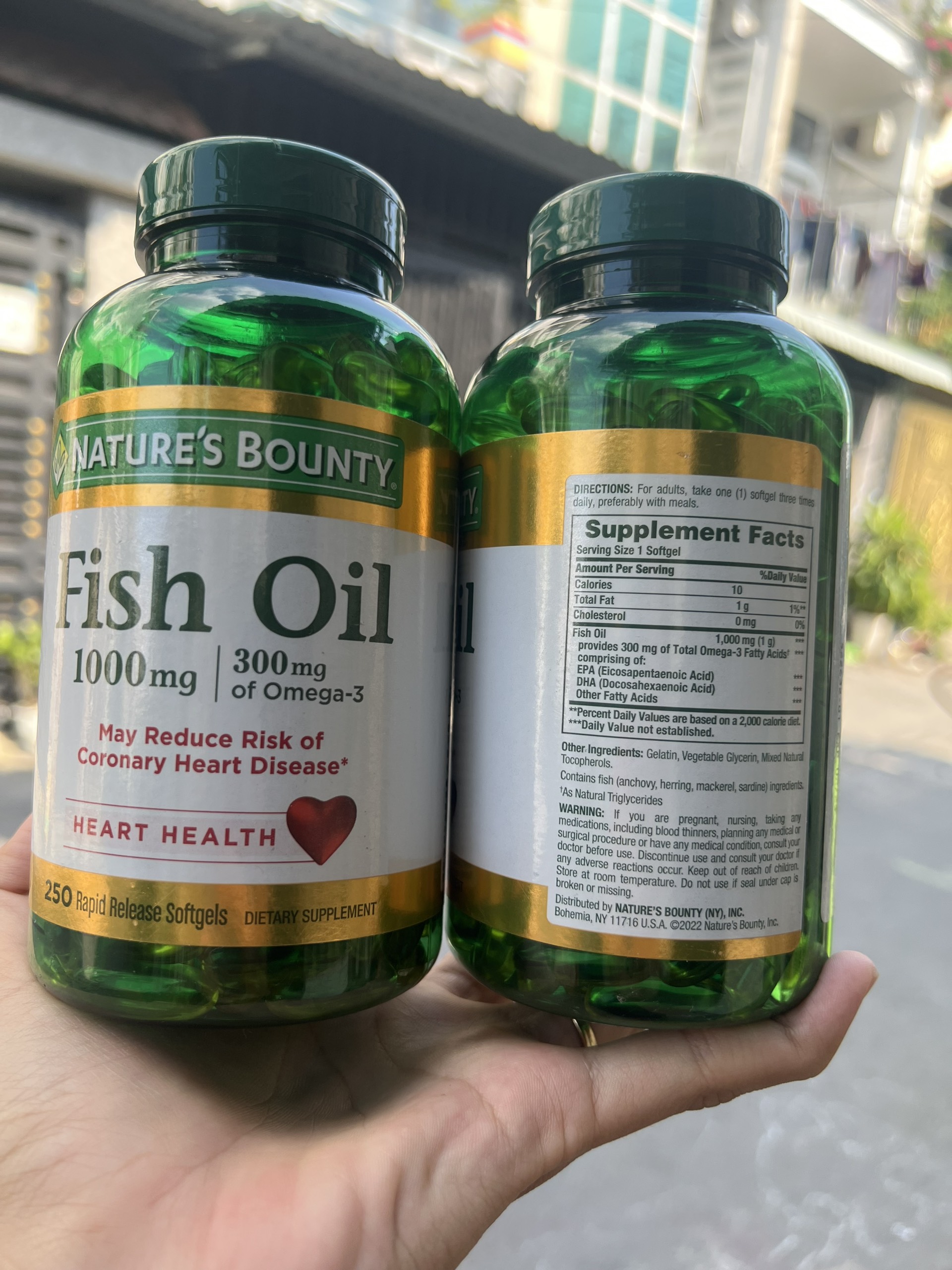 Hàng Mỹ Dầu cá Fish Oil Omega 3 Nature's Bounty 1000mg/250 viên
