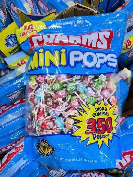 [CHÍNH HÃNG MỸ] Kẹo Mút Charms Mini Pops - Túi Khổng Lồ 350 Cây Với 18 Hương Vị Trái Cây Mix