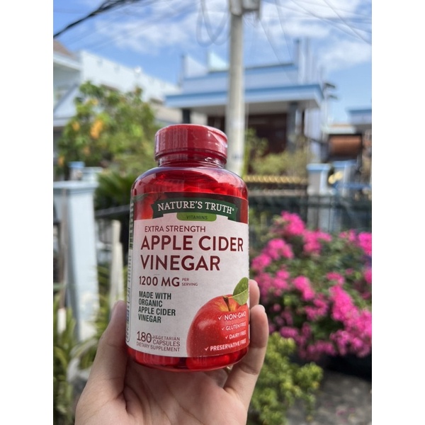[CHÍNH HÃNG MỸ] Viên Uống Giấm Táo Nature's Truth Apple Cider Vinegar 1200mg 180 VIÊN