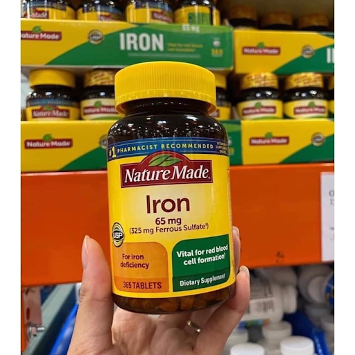 Viên uống bổ sung sắt Nature Made Iron 65mg USA (365 viên)