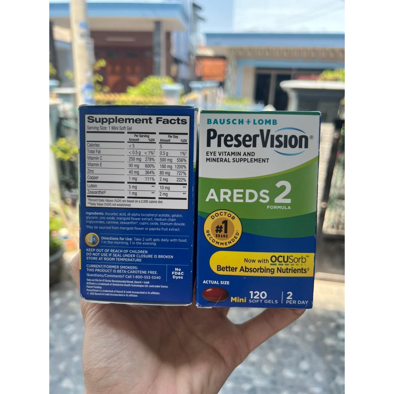 Viên uốn,g bổ mắt PreserVision Areds 2 Formula 120 viên Mỹ