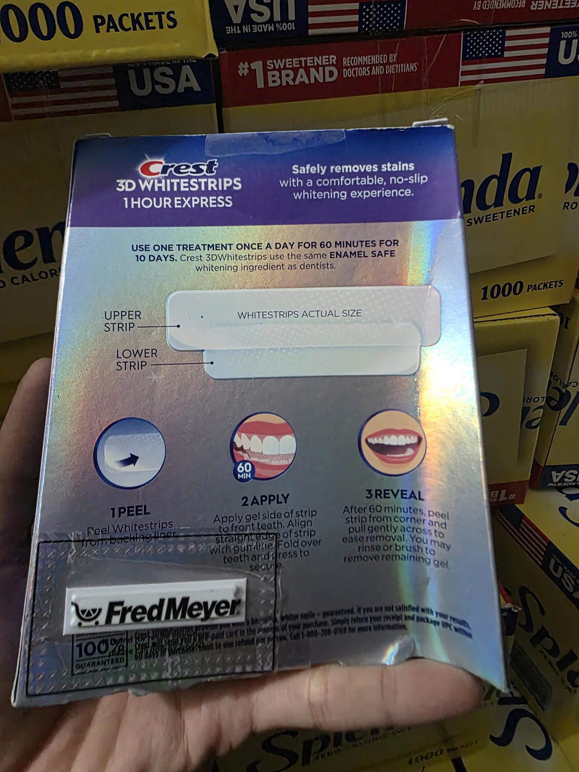 LEVEL 12 -28 Miếng dán trắng răng Crest 3D Whitestrips 1 Hour Express (Hộp 20 miếng) HÀNG MỸ