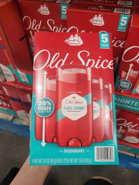[CHÍNH HÃNG MỸ] Lăn Khử Mùi Old Spice Pure Sport High Endurance – Bộ 5 Cây Tiết Kiệm