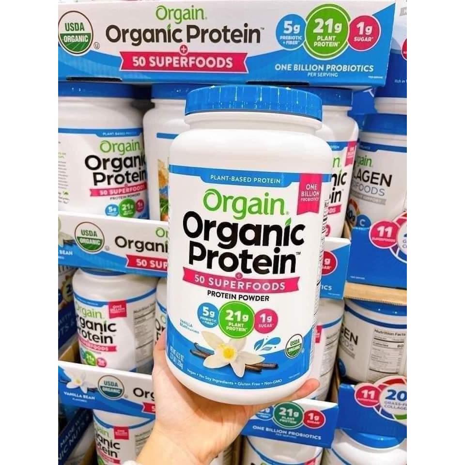 Bột Protein Orgain Organic Protein 50 Superfoods, Hương Vanilla, 1.22kg