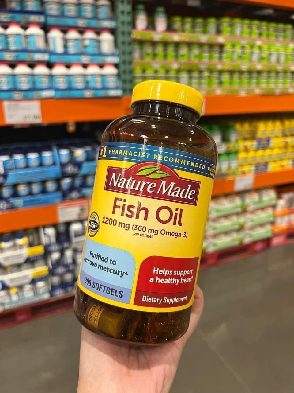 [CHÍNH HÃNG MỸ] Viên Dầu Cá Nature Made Fish Oil 1200mg – Hộp 300 Viên