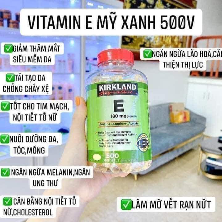 Vitamin E 400 IU Kirkland chính hãng Mỹ hộp 500 viên date 2026