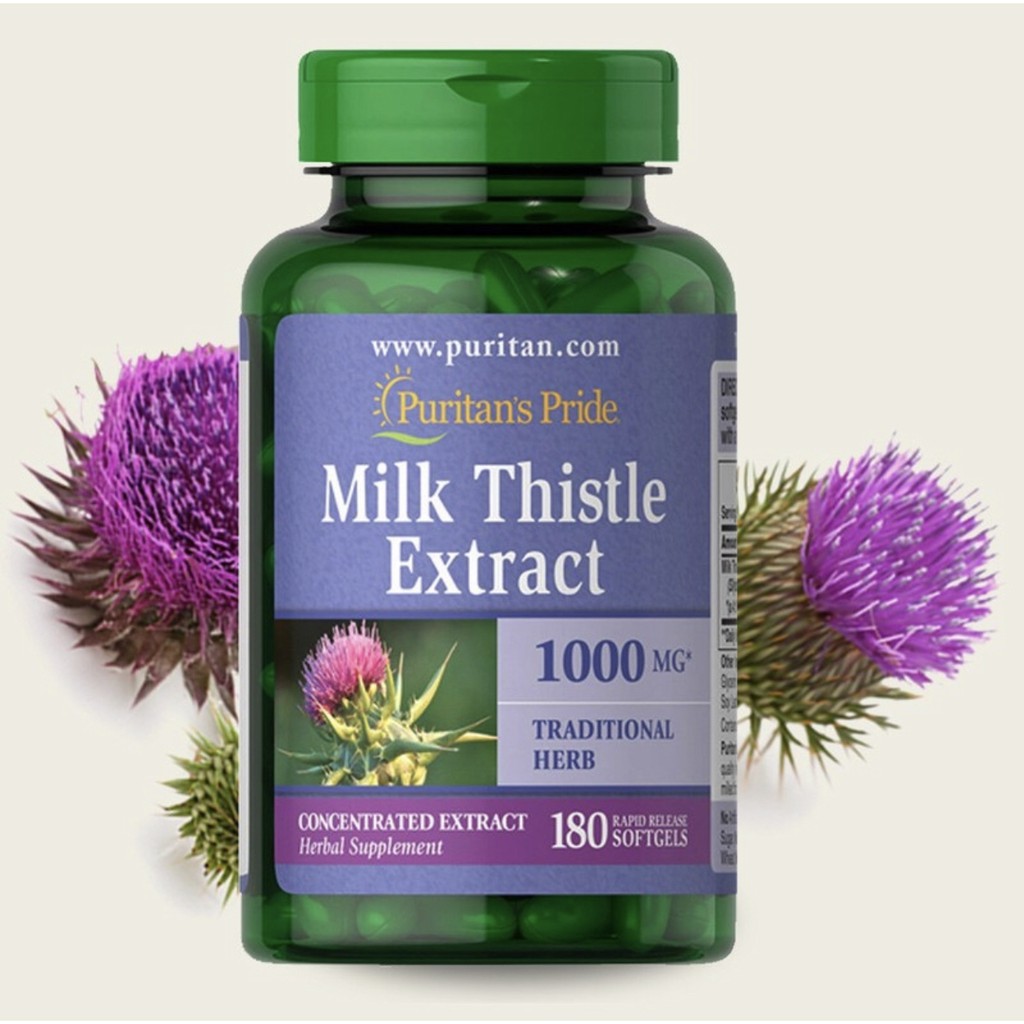 Bổ gan Milk Thistle Extract Puritan’s Pride 1000 mg 180 viên của Mỹ