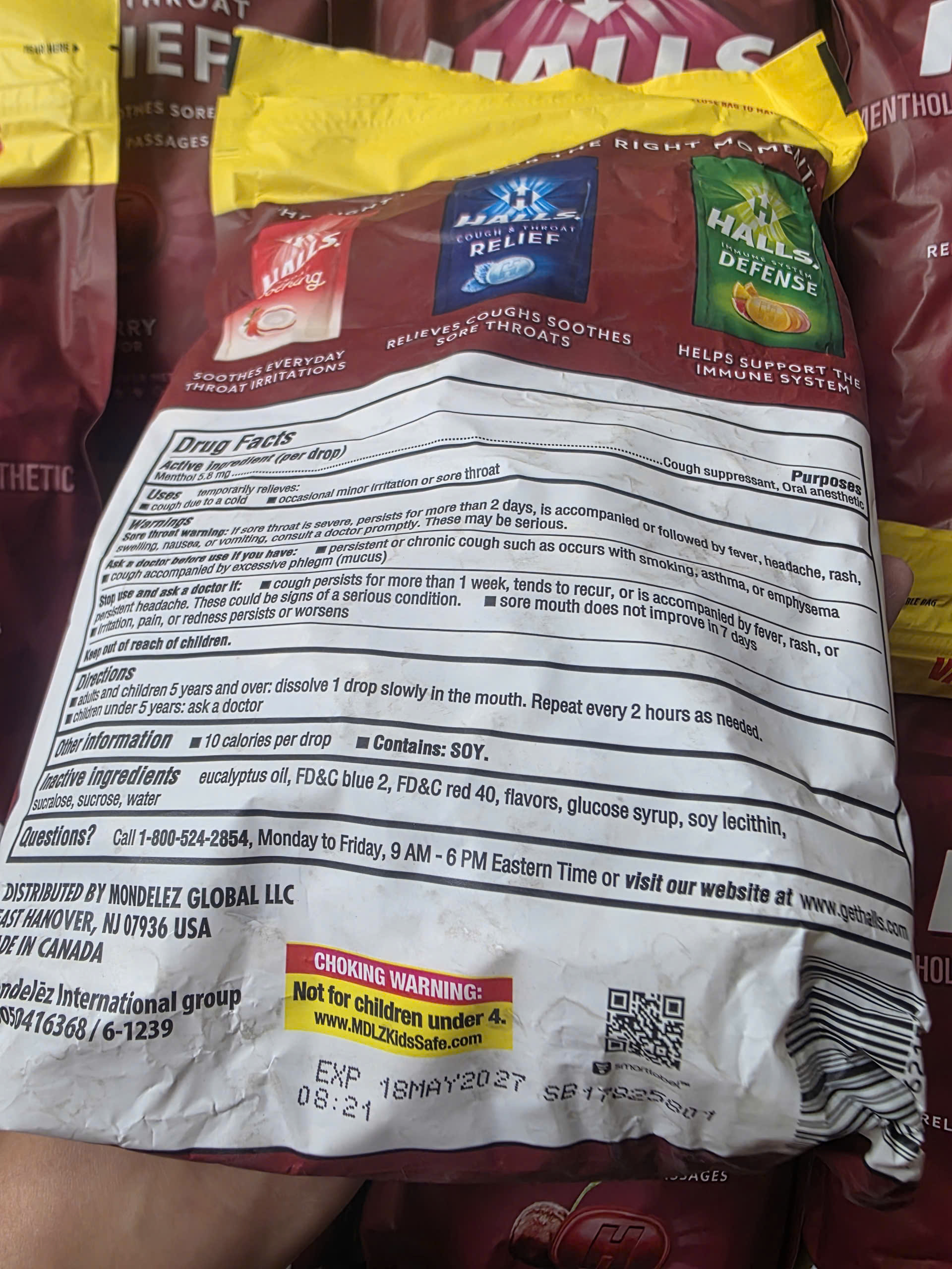 [CHÍNH HÃNG MỸ] Kẹo Ngậm Halls Relief Cherry Flavor – Giảm Ho & Dịu Họng Tức Thì (200 Viên)