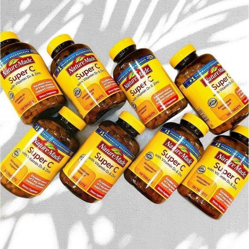 Nature Made Super C with Vitamin D3 & Zinc – 200 Viên