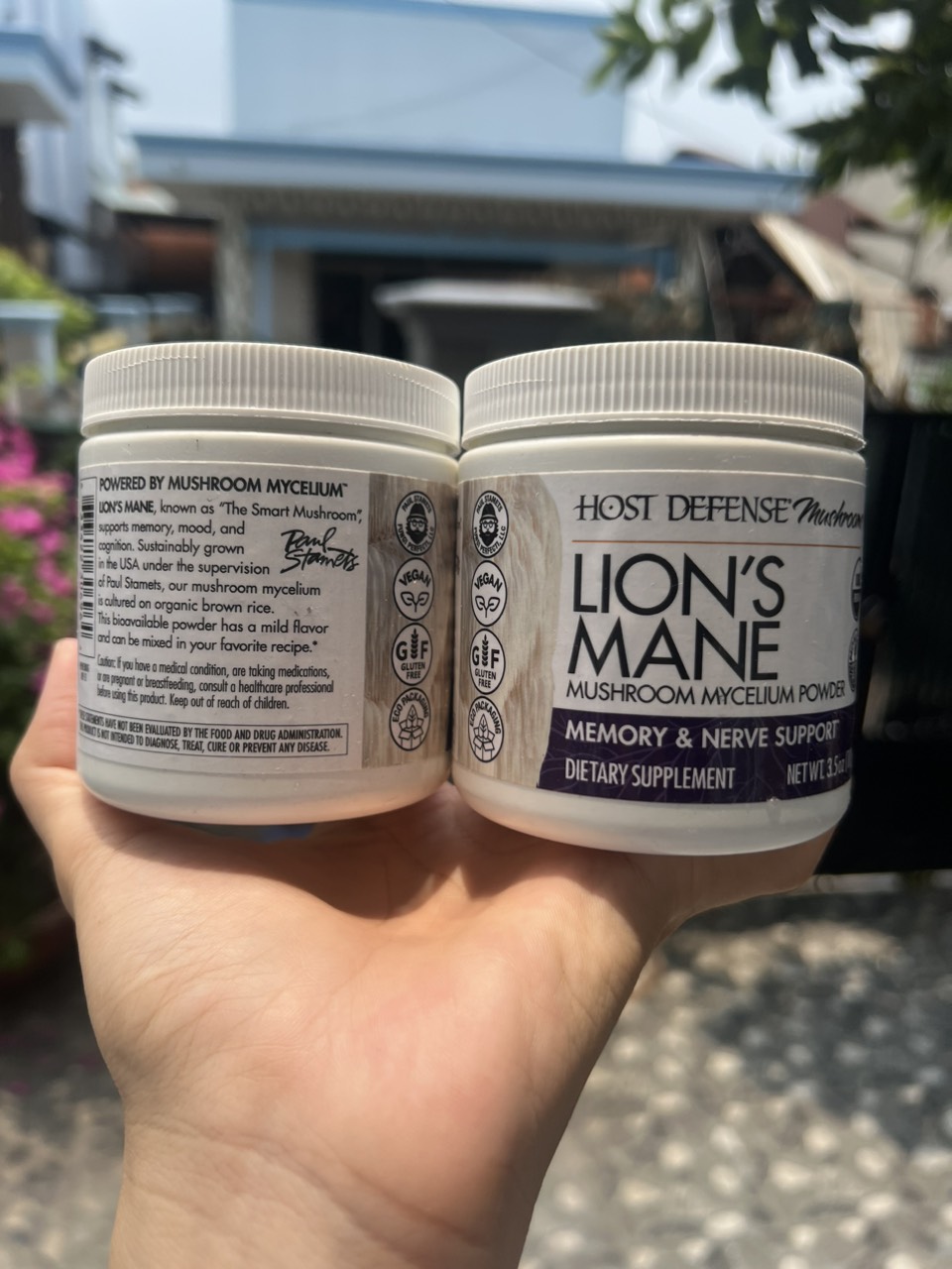 Bột Nấm Hầu thủ chay Host Defense Lion's Mane Mushroom Mycelium Powder 100g USA