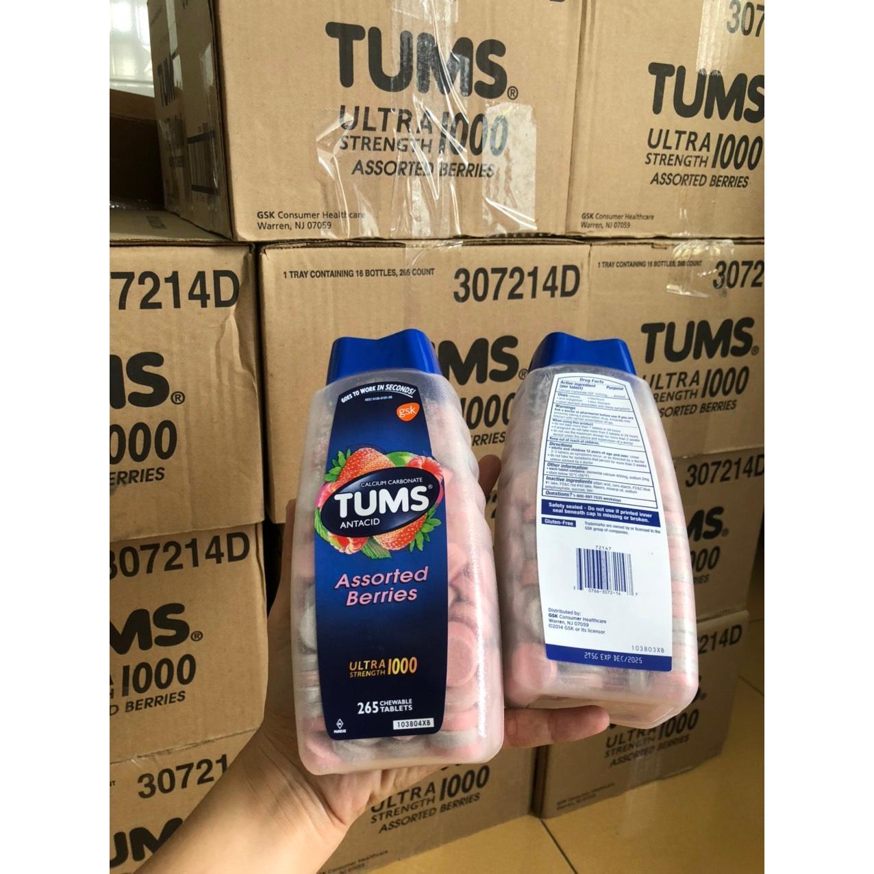 Viên Nhai Điều Trị Dạ Dày TUMS Extra Strength 1000 Của Mỹ 265 Viên