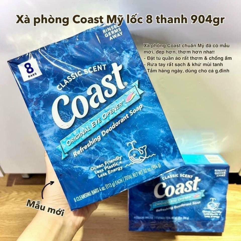 Lốc 8 cục xà phòng Coast Classic Scent Refreshing Deodorant Soap 113g/cục