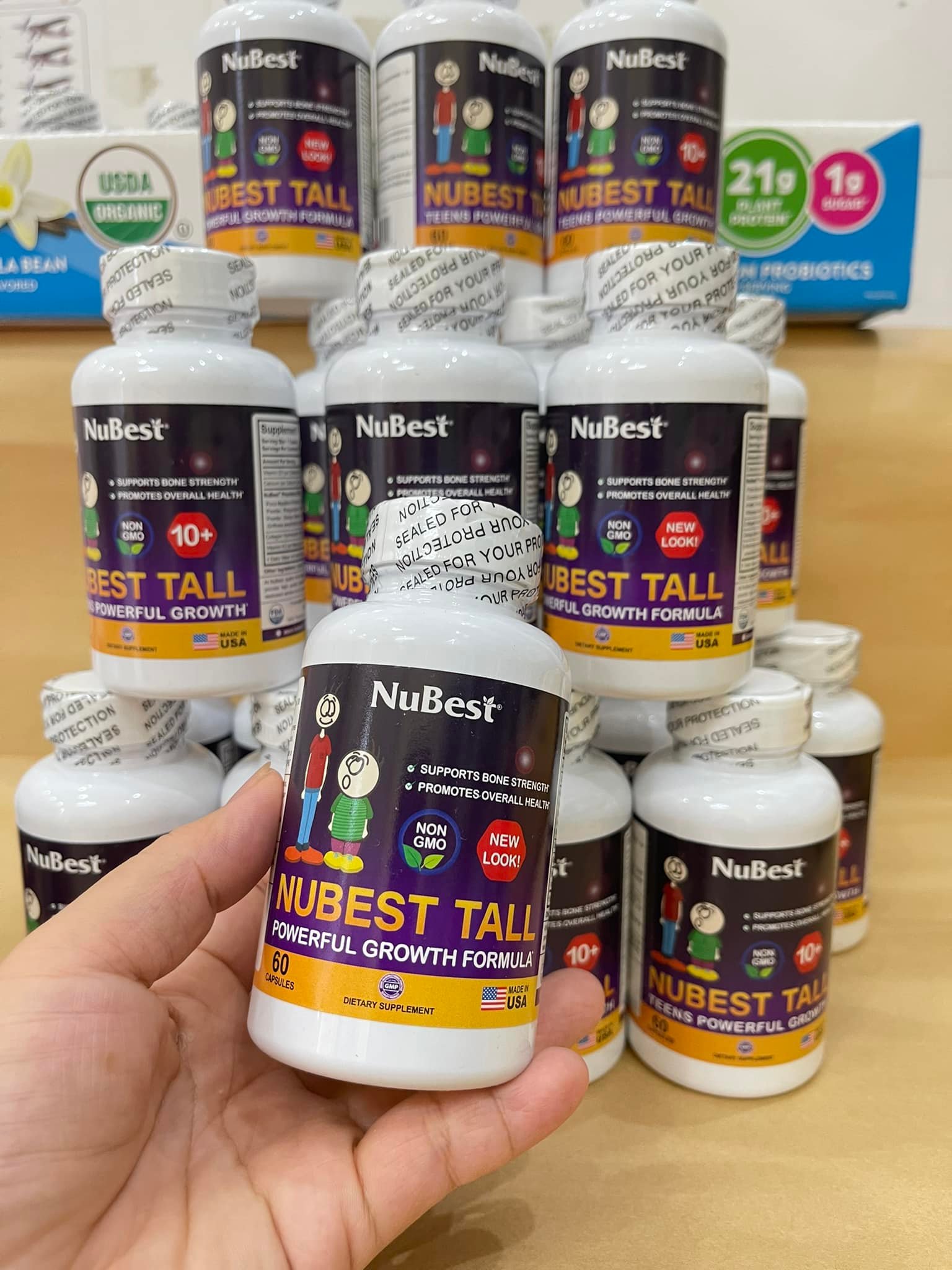 Viên uống hỗ trợ tăng chiều cao cho trẻ 2-9 tuổi và 10 tuổi trở lên. Nubest Tall 60 Capsules