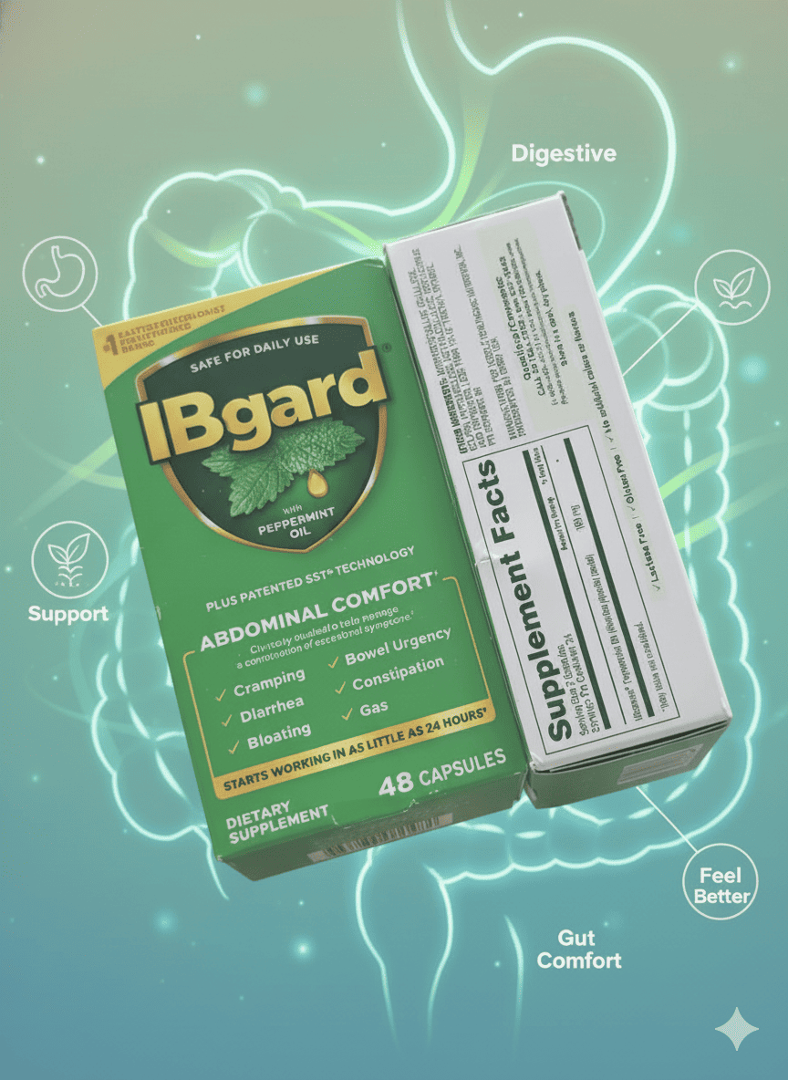Viên Uống IBgard 48 viên – Giải Pháp Thiên Nhiên Cho Dạ Dày & Đường Ruột Nhạy Cảm IBgard – Fast Relief for Stomach & Digestive Discomfort 💚 (48 Capsules)