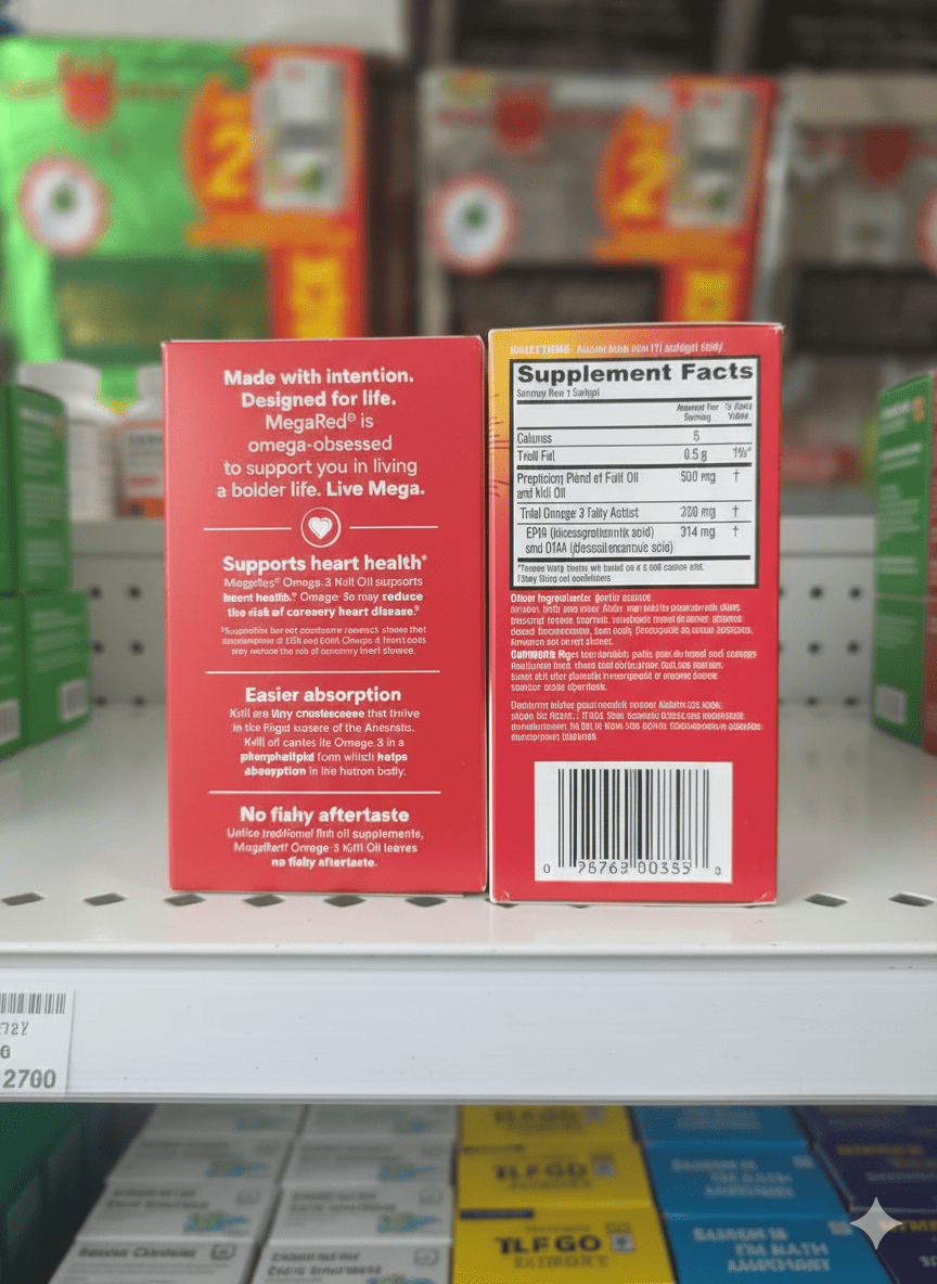 MegaRed Omega-3 Krill Oil Extra Strength 500mg – 80 viên | Hỗ trợ tim mạch – Hấp thu tốt – Không mùi tanh