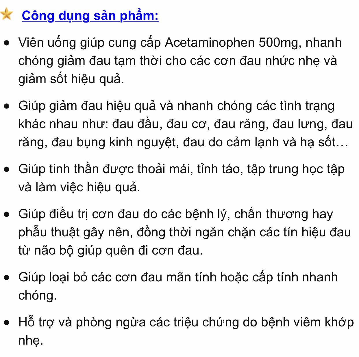 Hộp đựngTylênôl 500mg 290v TYLENÔL của Mỹ Date 2025