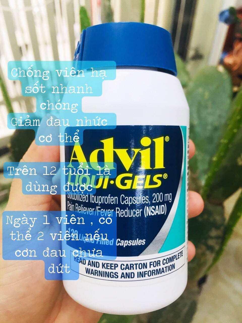 CHÍNH HÃNG MỸ Viên giảm đau sốt Advil Liqui-Gels 200mg 240 Liquid Capsules